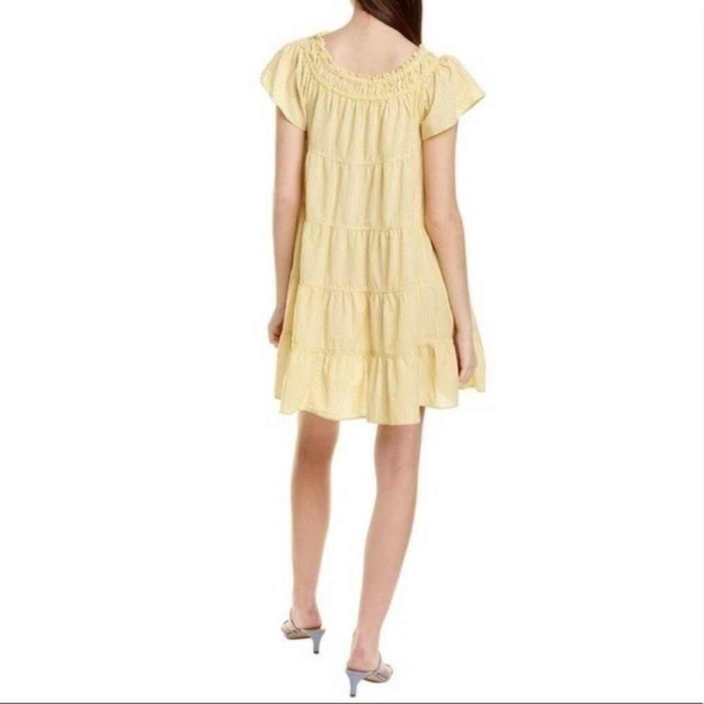 Max Studio Women's Yellow Yarn Dye Smocked Mini Dress size large - Picture 2 of 6